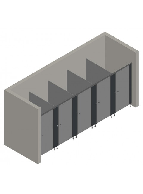 5'li Cubicle WC Kabin (Dört Bölmeli)