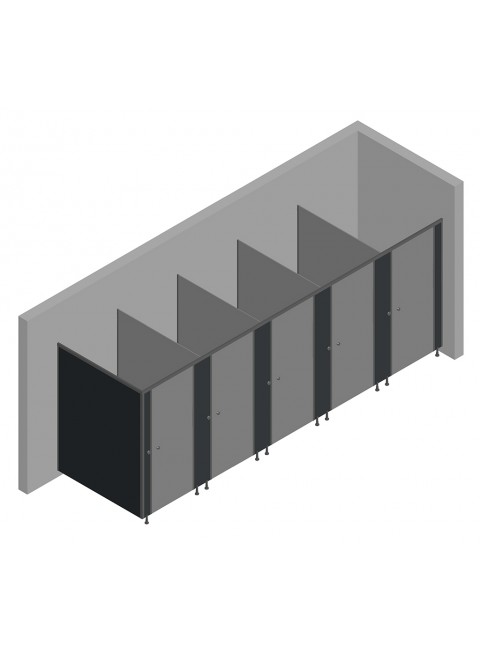 5'li Cubicle WC Kabin (Sağ Tarafı Duvar)