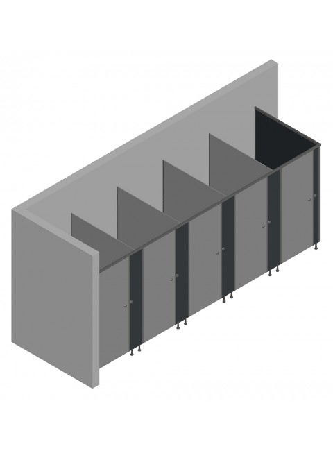 5'li Cubicle WC Kabin (Sol Tarafı Duvar)