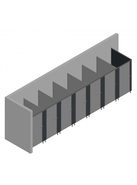 7'li Cubicle WC Kabin (Sol Tarafı Duvar)